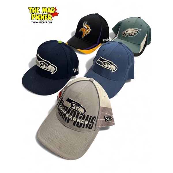 5x Sports Hats: Vikings, Seahawks, Falcons