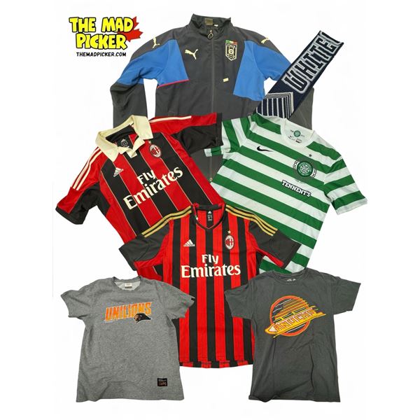 Assorted Sports Shirts : Canucks, Fly Emirates, Italy