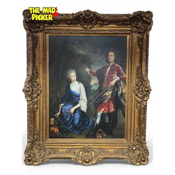 Large Vintage Chapman Signed Original Oil On Canvas Painting In Beautiful Ornate Gold Gilt Wooden Fr