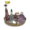 Image 1 : Vintage Vanity Perfume Set: Mirrored Tray & 4 Glass Bottles