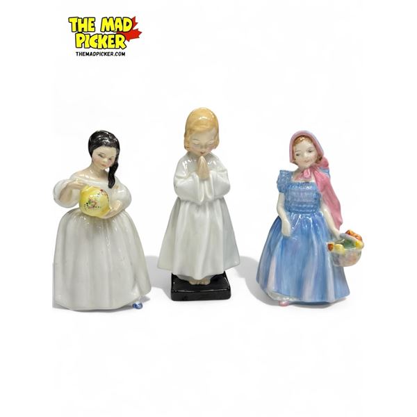 3x Vintage Royal Doulton Porcelain Figurines : Wendy, Mandy, Bed Time