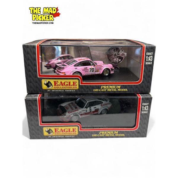 2x Eagle Collectibles Premium Die Cast Cars : Porsche 911 SC & 934 Turbo
