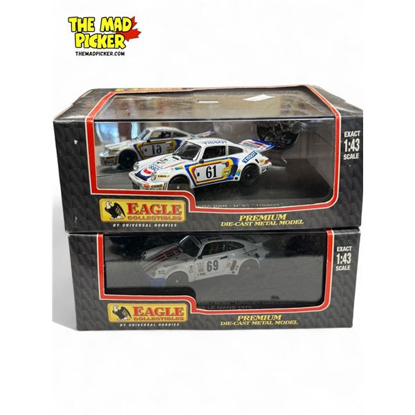 2x Eagle Collectibles Premium Die Cast Cars : Porsche Carrera RSR 61 & 69