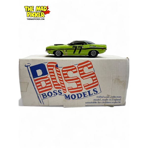 Vintage Boss Models 1:43 Scale Die Cast Car : 1970 Dodge Challenger T/A Race Version