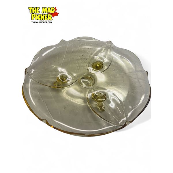 Vintage 3-Footed Yellow Platter