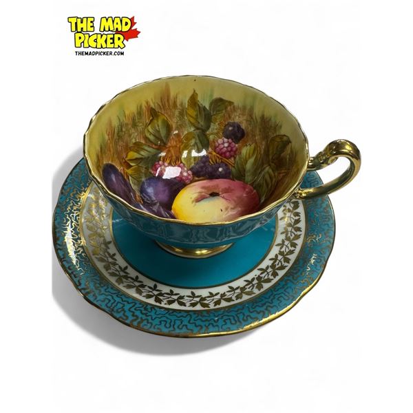 Vintage D. Jones Signed Hand Painted Aynsley Teacup With Saucer