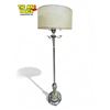 Image 1 : Vintage Chrome Torchiere Lamp With Marble Base Detail & Fibreglass Shade