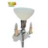 Image 3 : Vintage Chrome Torchiere Lamp With Marble Base Detail & Fibreglass Shade