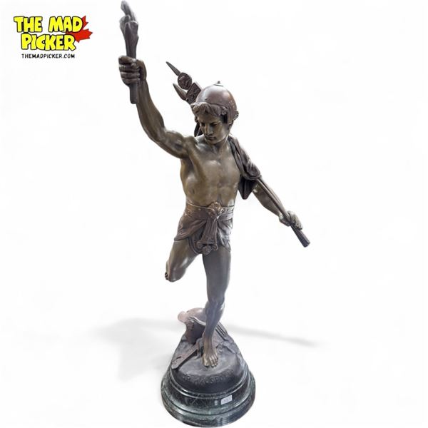 Vintage Opima Spolia E. Picault Spelter Statue