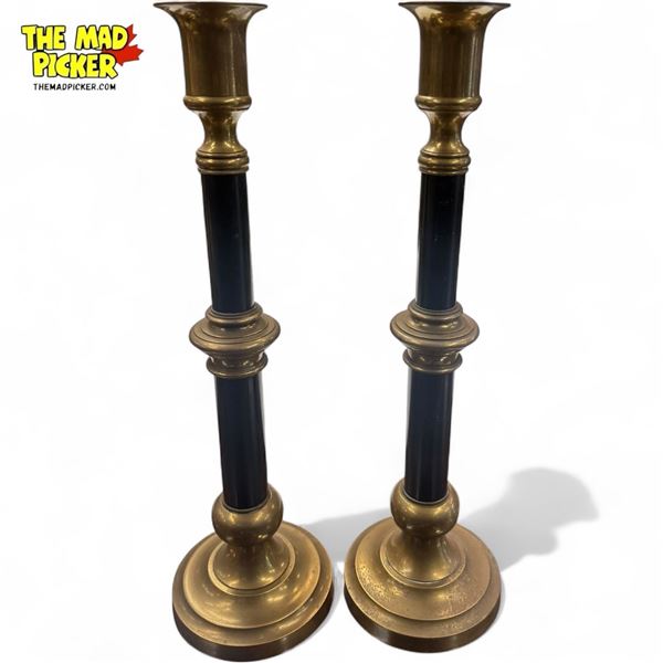 Pair Of Vintage Brass Candle Stick Holders