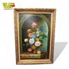 Image 1 : Vintage Original Oil On Canvas Still Floral Painting In Gold Gilt Wooden Frame