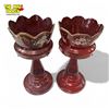 Image 2 : 2x Vintage Hand Painted Red Glass Lustres