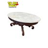 Image 4 : Vintage Marble Top Coffee Table With Floral Detail Trim