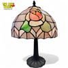 Image 1 : Vintage Stain Glass Leaded Shade Table Lamp With Floral Details On Shade