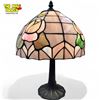 Image 3 : Vintage Stain Glass Leaded Shade Table Lamp With Floral Details On Shade