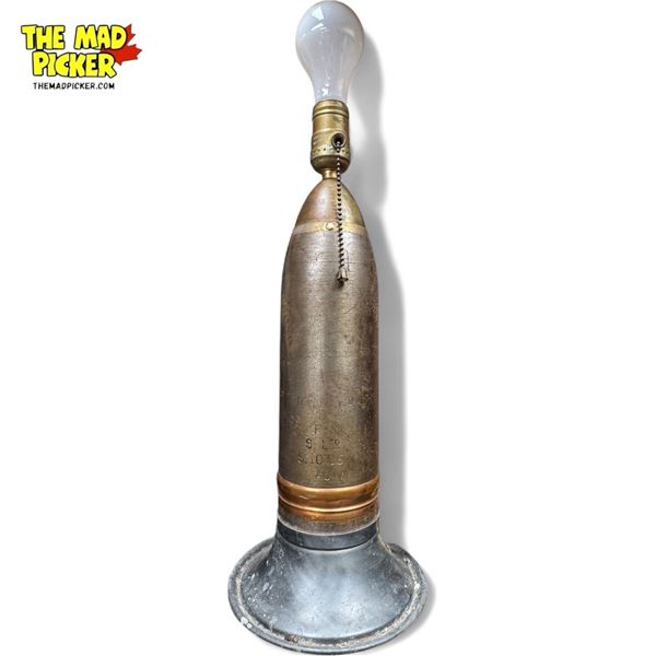Vintage WW1 Trench Art Missile Table Lamp