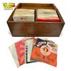 Image 1 : Vintage Wooden Box Full Of Vinyl Records