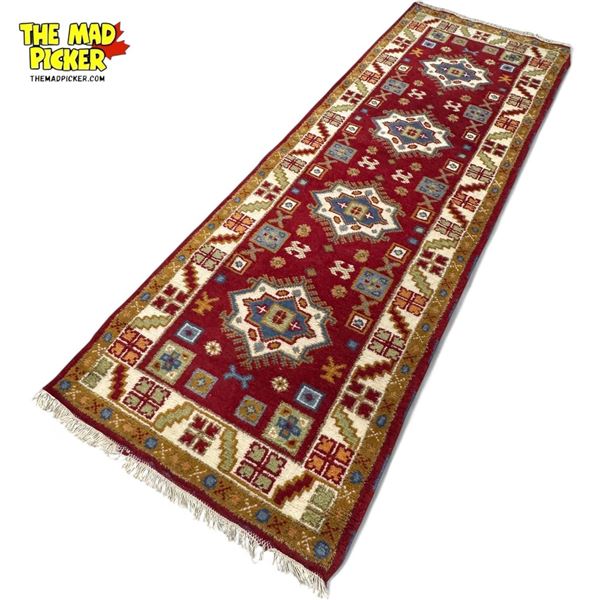 Vintage Hand Knotted Runner Rug