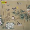 Image 5 : Vintage 4x Panel Asian Bird & Floral Wall Art