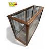 Image 2 : Vintage Solid Wood Single Glass Shelf Display Cabinet With Double Sliding Back Doors