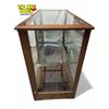 Image 3 : Vintage Solid Wood Single Glass Shelf Display Cabinet With Double Sliding Back Doors