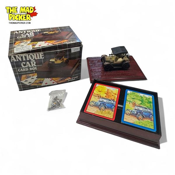 Antique Car Card Box & Gulf Gas Cufflinks