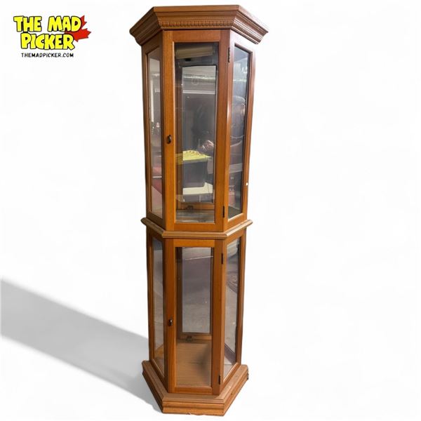 Vintage Corner Display Cabinet With Built In Light