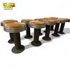 Image 2 : 10x Vintage Brown Top Diner Stools