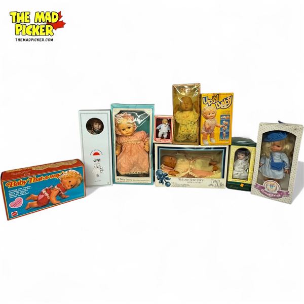 9x Vintage Dolls: Morning Doll Collection, Mattel, Kenner, Upsy Baby,Baby That A Way and More