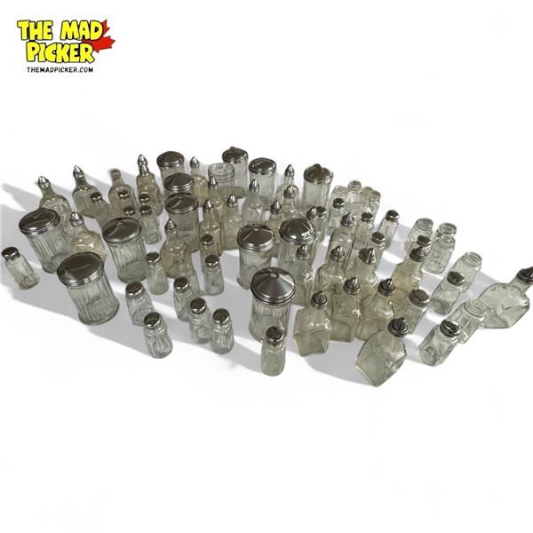 Assorted Vintage Glass Diner Oil & Salt/Pepper Bottles