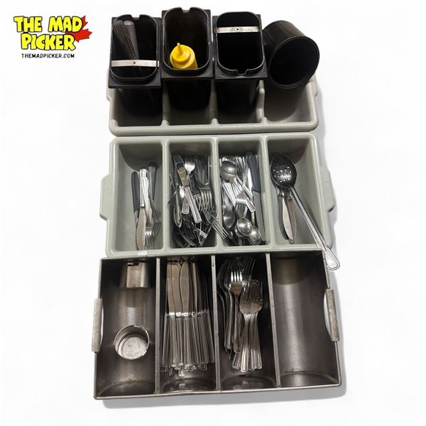 Assorted Cutlery, Containers, Spatulas, & More From A Diner