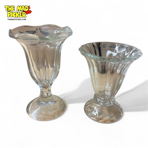 Vintage Glass Ice Cream Cups From A Diner