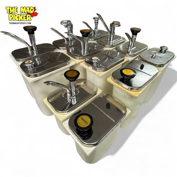 Assorted Vintage Plastic Sunday Flavouring / Soda Syrup Dispensers