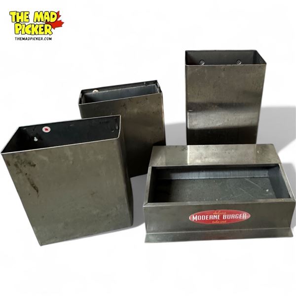 4x Vintage Diner Garbage Cans