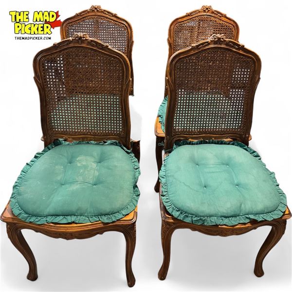 4x Vintage Cane Back Chairs
