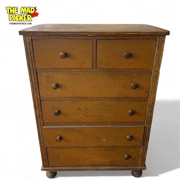 Vintage 6x Drawer Wooden Dresser