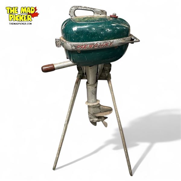 Vintage Kickhaefer Mercury Mark 5 Boat Motor With Stand