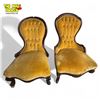 Image 1 : 2x Antique Button Back Slipper Chairs