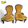 Image 2 : 2x Antique Button Back Slipper Chairs