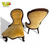 Image 5 : 2x Antique Button Back Slipper Chairs