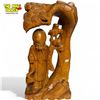 Image 1 : Vintage Hand Carved Wooden Chinese Wise Man Under Tree