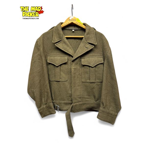 Vintage Green Military Wool Jacket Size 44
