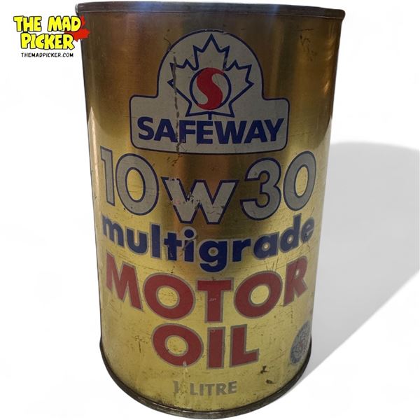 Vintage Safeway Multigrade Motor Oil Can 10W30