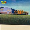 Image 2 : Vintage Night Scene Station Wagon Pulling Trailer