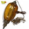 Image 4 : Vintage Amber Glass Handing Light Fixture (Missing Hanging Hook)