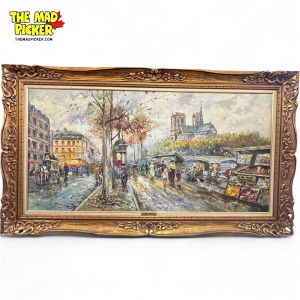 1969 M.N. Pylypchuk Signed Original Oil On Canvas Painting "The Left Bank"