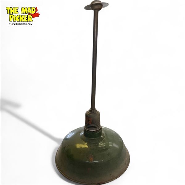 Vintage Enamelled Green Shade Light Fixture