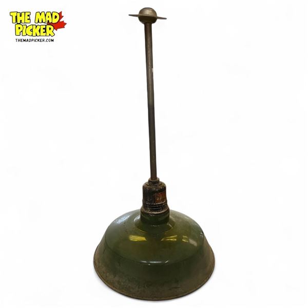Vintage Enamelled Green Shade Light Fixture