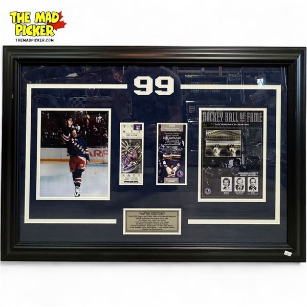 Vintage Wayne Gretzky Tribute Wall Art : Final NHL Game April 18th 1999 Vs. Pittsburgh Penguins