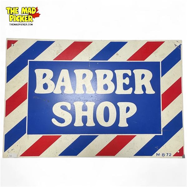 1972 Barber Shop Metal Advertising Sign